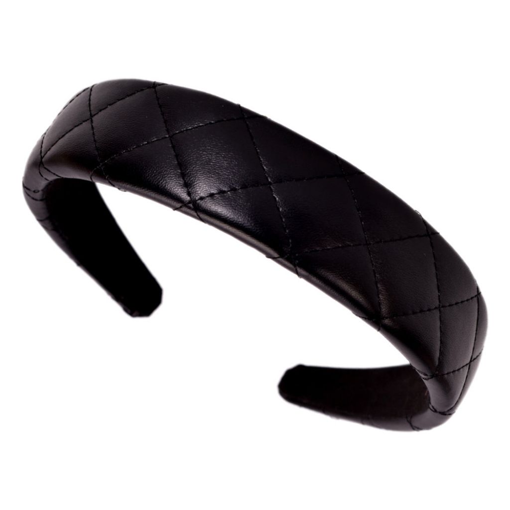 Black Faux Leather Headband